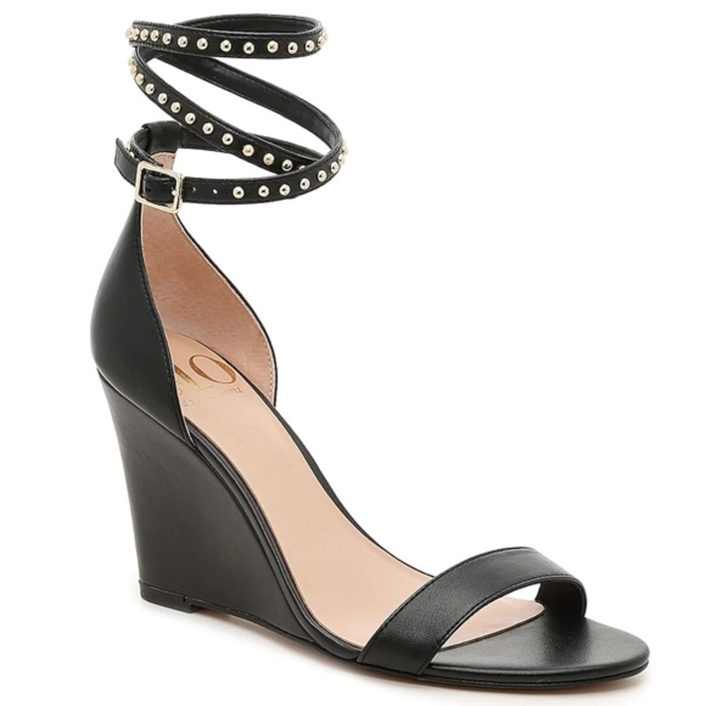 JLO Jennifer Lopez Bannah black leather wedge 11